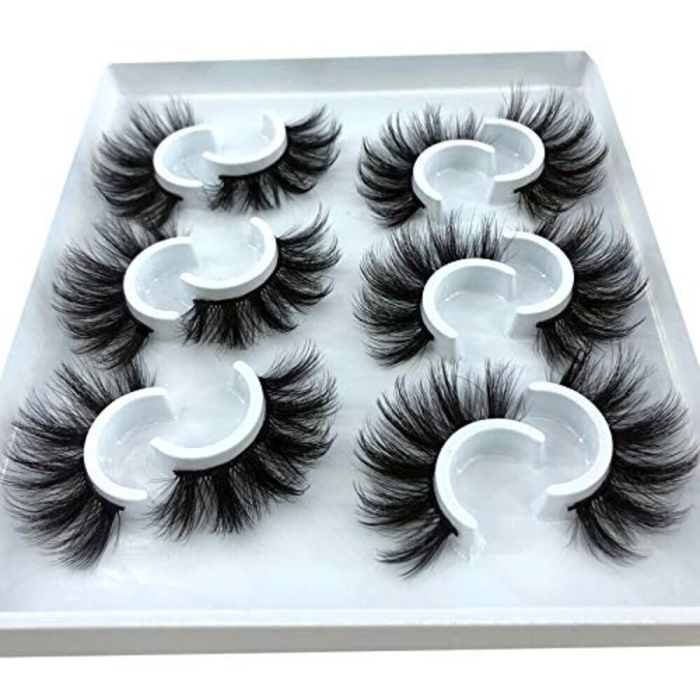 Lashes Fluffy 3D Faux Mink Lashes 25mm Long - 12 pairs -  (2) packages of 6 - Picture 3 of 3